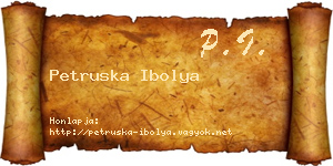 Petruska Ibolya névjegykártya